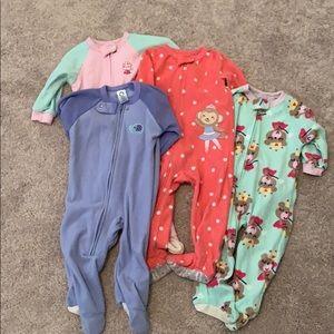 4 fleece zip up Footy pajamas